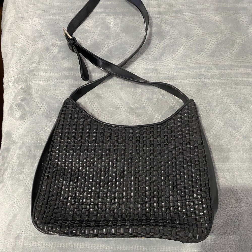 Croft & Barrow black leather purse Antique 1990's